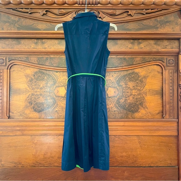 Tommy Hilfiger Navy/Green Sleeveless belted dress - Picture 2 of 12